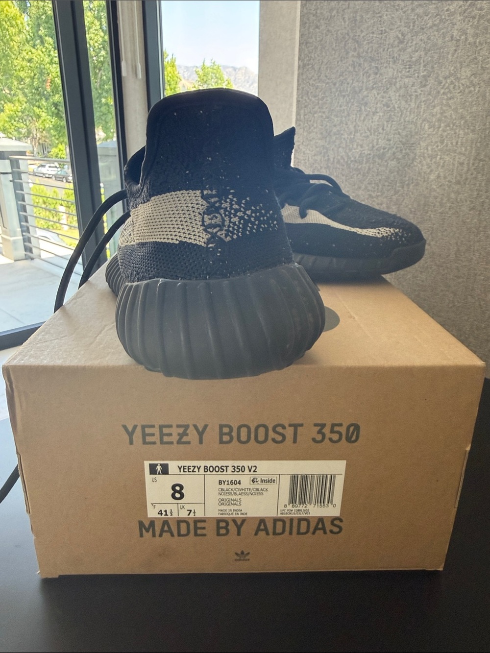 adidas Kids Black and White Sneakers SPLY-350 Style - Picture 2 of 4